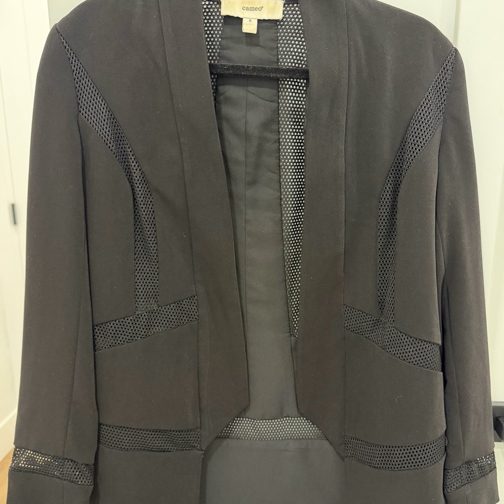 Cameo Black Mesh Detail Blazer